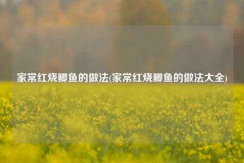 家常红烧鲫鱼的做法(家常红烧鲫鱼的做法大全)
