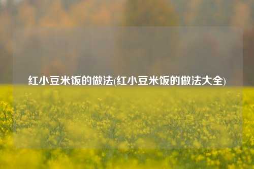 红小豆米饭的做法(红小豆米饭的做法大全)