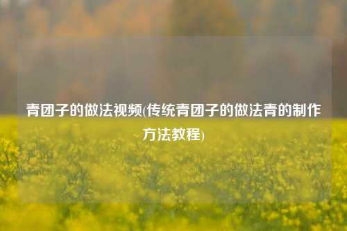 青团子的做法视频(传统青团子的做法青的制作方法教程)