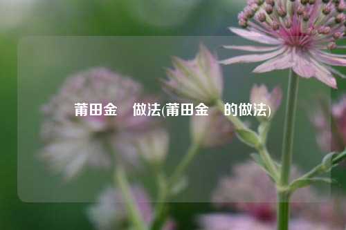 莆田金粿做法(莆田金粿的做法)